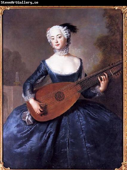 antoine pesne Portrait of Eleonore Louise Albertine, Comtesse von Schlieben-Sanditten, Freifrau von Keyserlingk (1720-1755), wife of Dietrich Cesarion